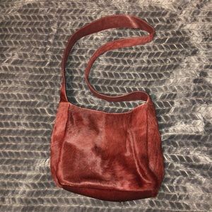 Adrienne Vittadin red cow hair shoulder bag purse. In excellent condition.